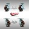 Service Caster 5 Inch SS Polyurethane Caster Set with Roller Bearings 4 Swivel Lock 2 Brake SCC SCC-SS30S520-PPUR-TLB-BSL-2-BSL-2 - alternate 3